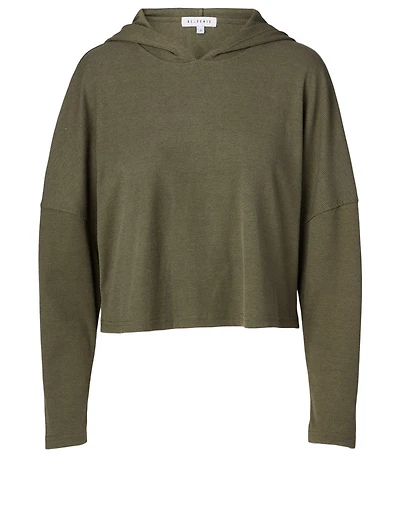 Lyla Ribbed Cropped Hoodie