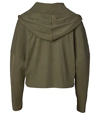 Lyla Ribbed Cropped Hoodie
