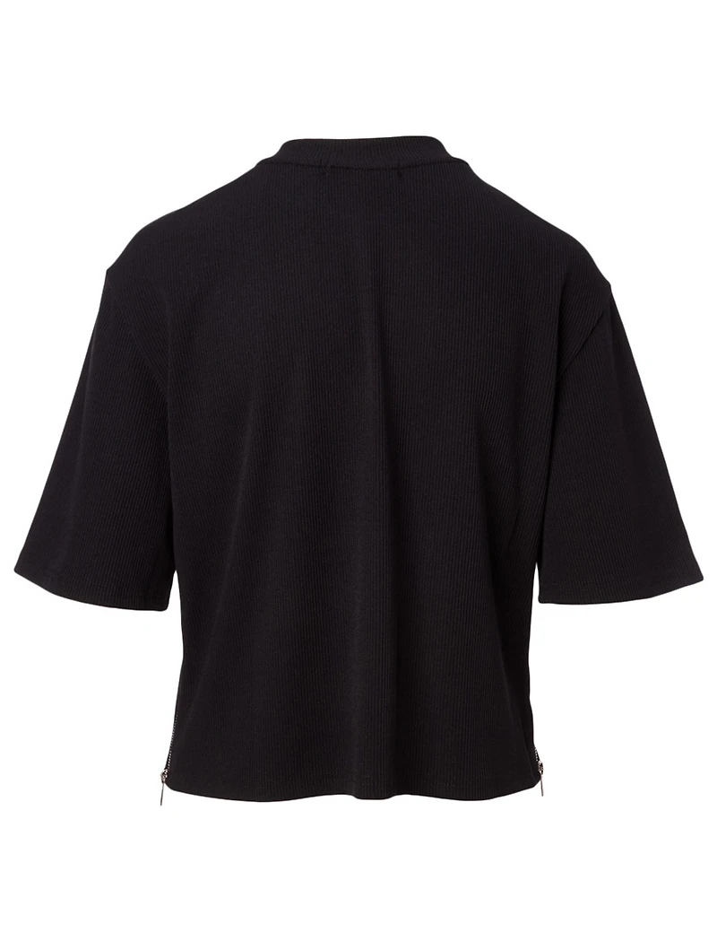 Lyla Ribbed Side Zip T-Shirt