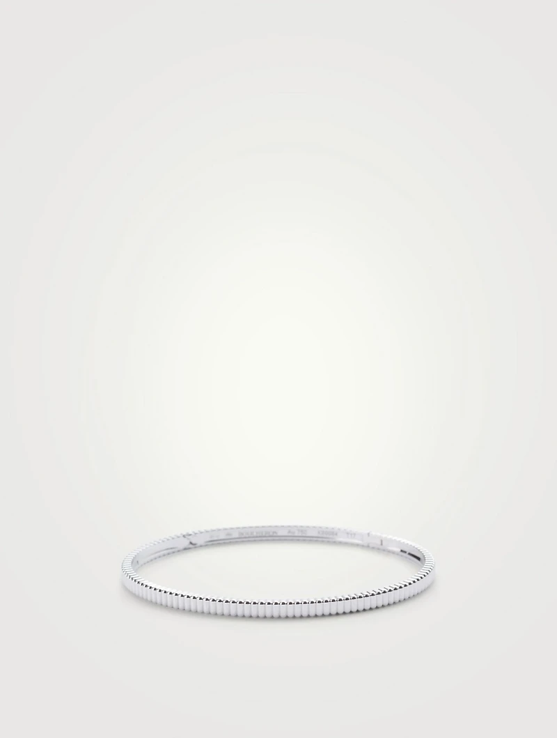 Small Grosgrain White Gold Bangle Bracelet
