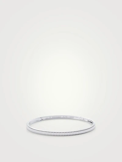 Small Grosgrain White Gold Bangle Bracelet