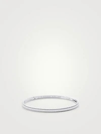 Small Grosgrain White Gold Bangle Bracelet
