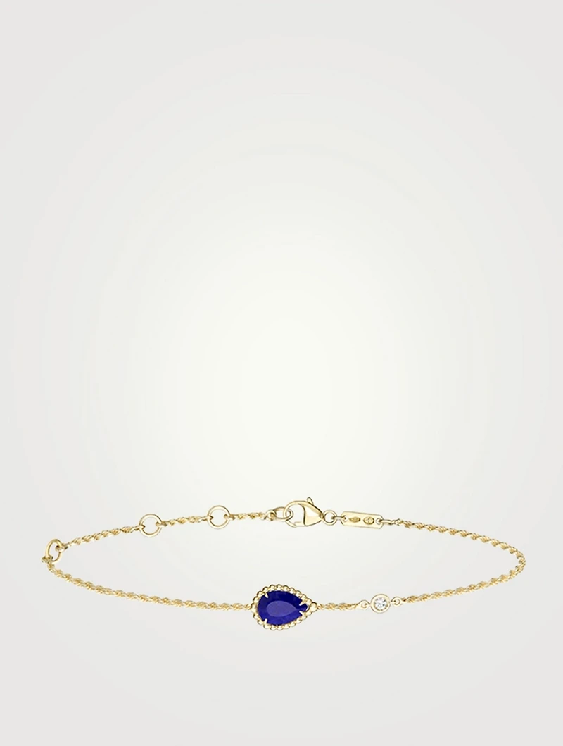 Serpent Bohème XS Motif Gold Bracelet With Lapis Lazuli And Diamond