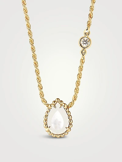 Serpent Bohème XS Motif Gold Pendant Necklace With Mother-Of-Pearl And Diamond