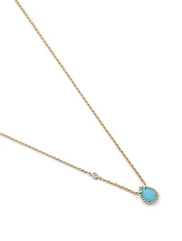 Serpent Bohème XS Motif Gold Pendant Necklace With Turquoise And Diamond