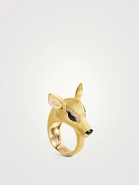 Nara The Doe Gold Ring With Black Sapphires, Onyx And Diamonds