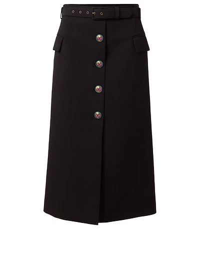 Wool-Blend Midi Skirt
