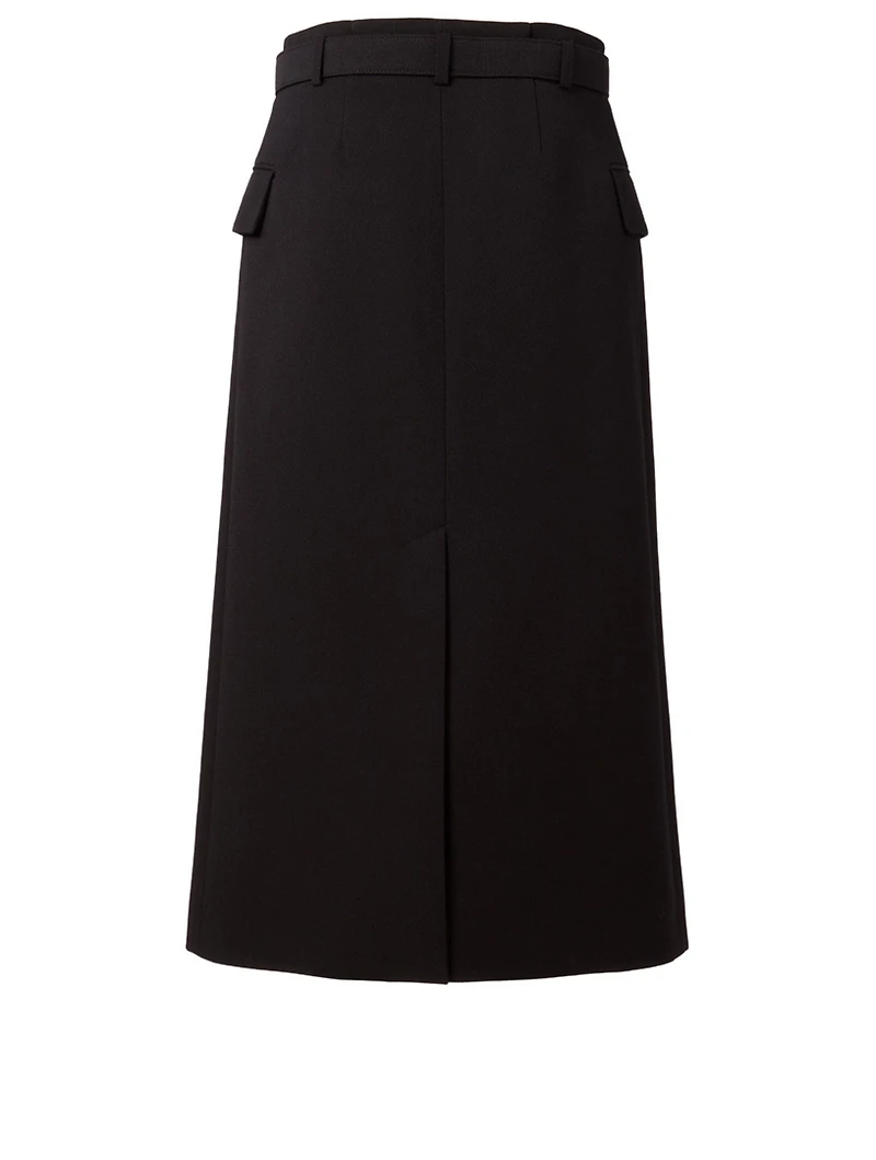 Wool-Blend Midi Skirt