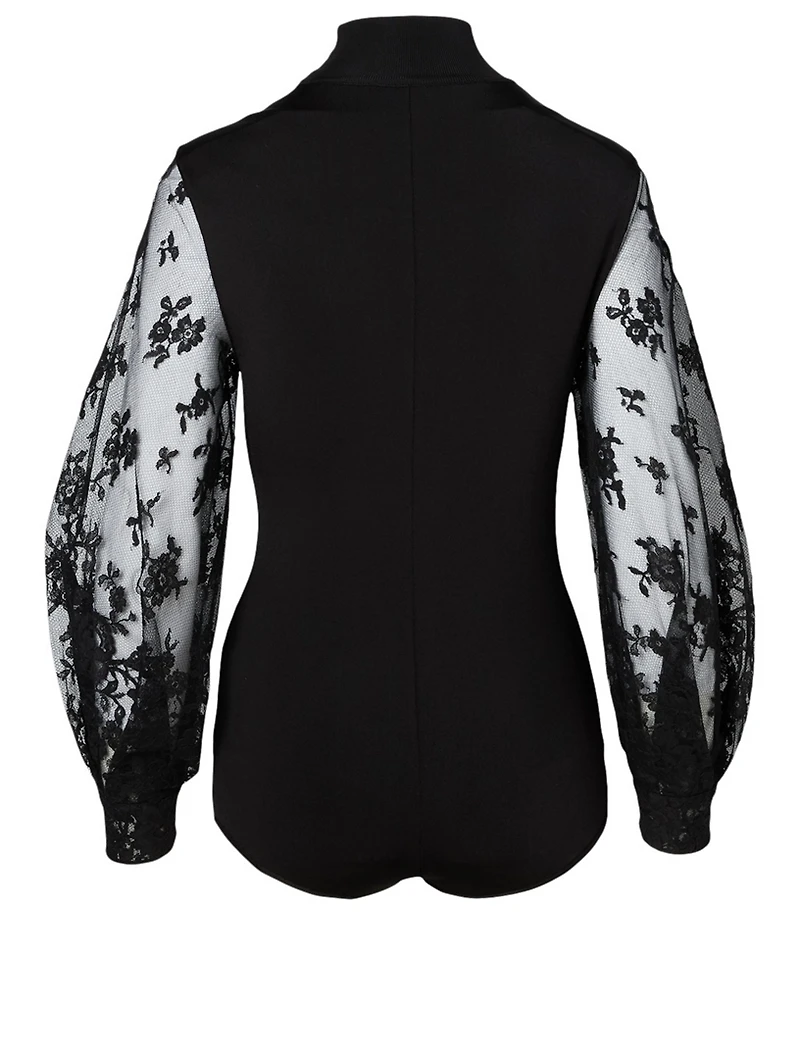 Lace-Sleeve Bodysuit