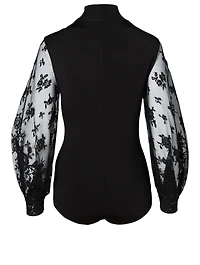 Lace-Sleeve Bodysuit