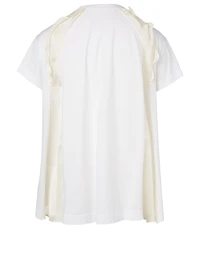 Cotton Ruffle Panel T-Shirt