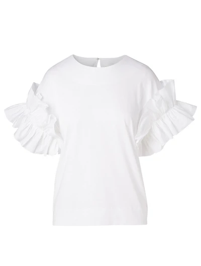 Cotton Ruffle-Sleeve Top