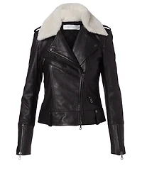Shearling Collar Biker Jacket