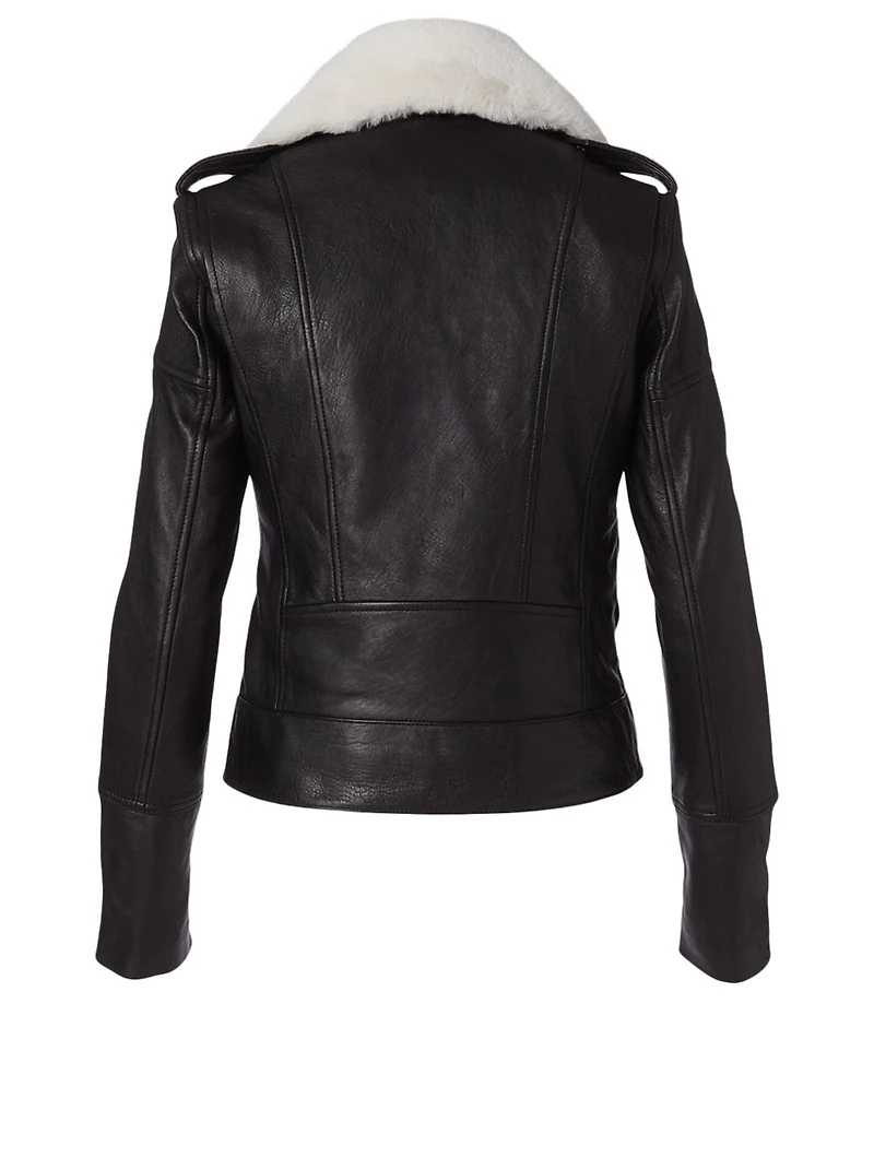 Shearling Collar Biker Jacket