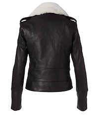 Shearling Collar Biker Jacket