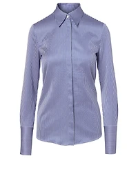 Cotton Bow Back Shirt Stripe Print