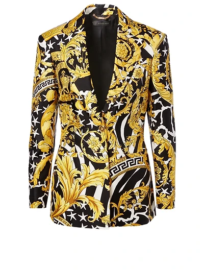 Silk Printed Blazer