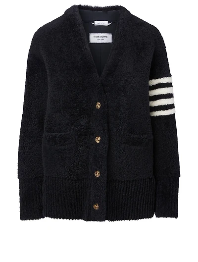 Shearling Four-Bar Cardigan