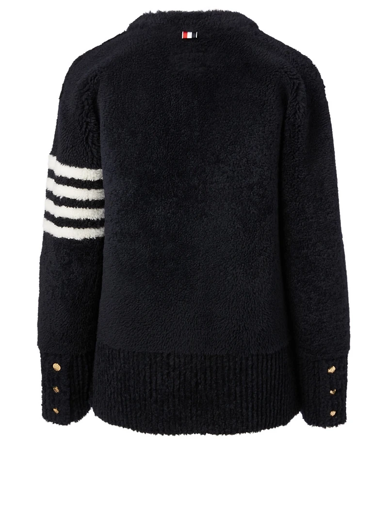 Shearling Four-Bar Cardigan