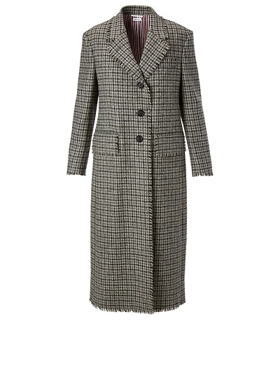 Wool Long Blazer Check Print