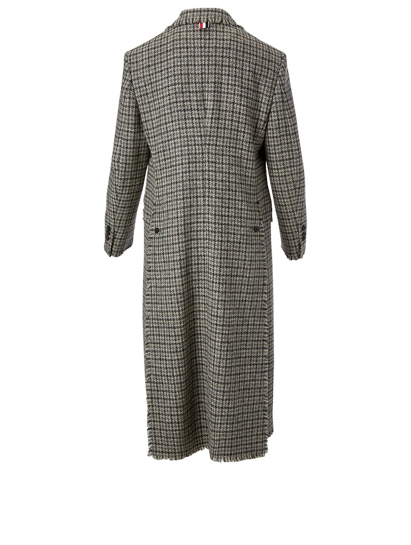 Wool Long Blazer Check Print