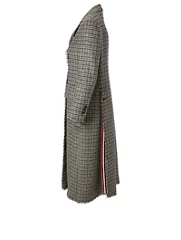 Wool Long Blazer Check Print