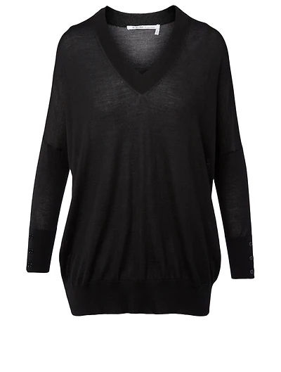 Cashmere And Silk V-Neck Sweater