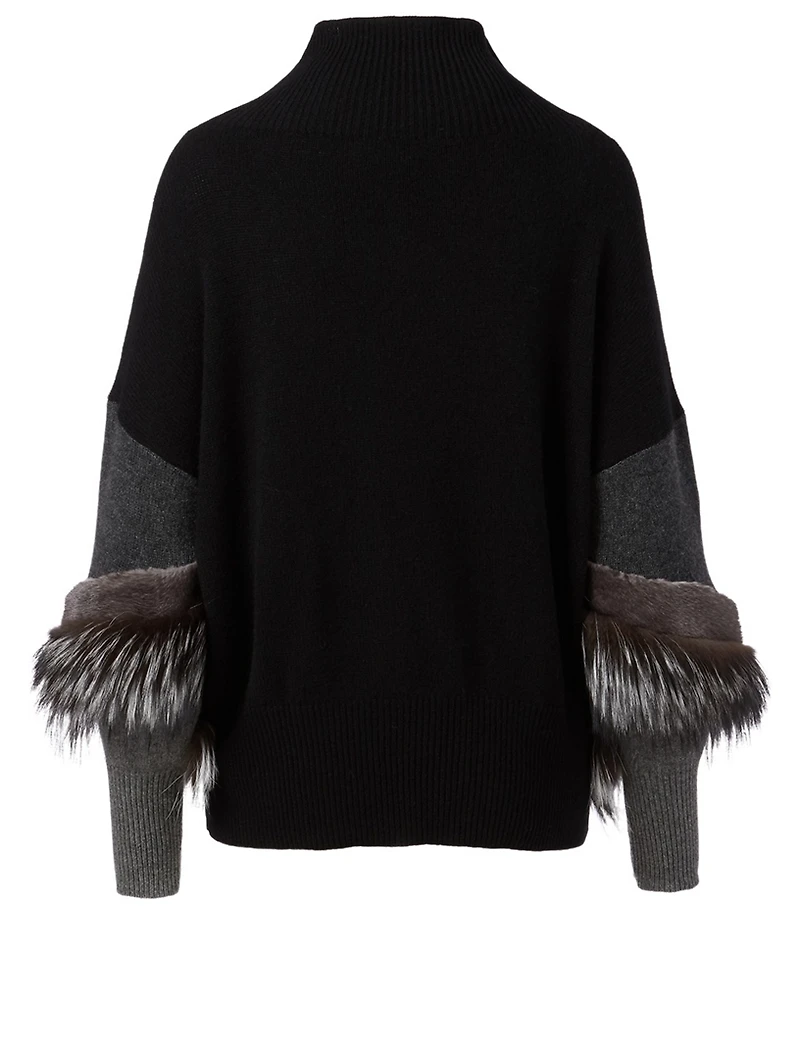 Cashmere Sweater With Fur Detail