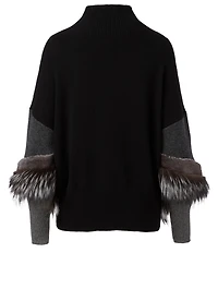 Cashmere Sweater With Fur Detail