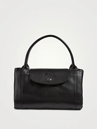 Le Pliage Leather Top Handle Bag