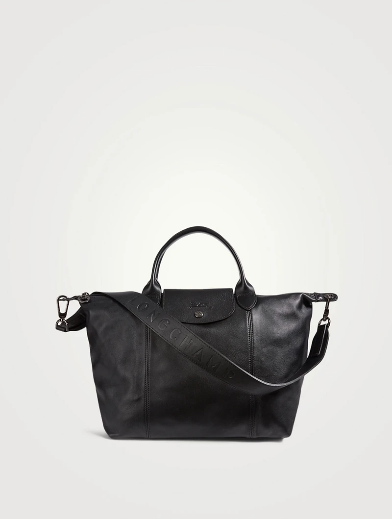 Le Pliage Leather Top Handle Bag
