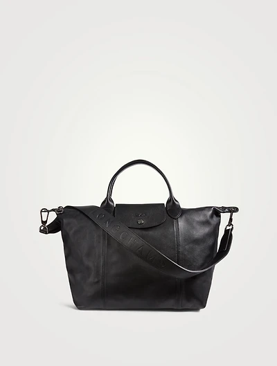 Le Pliage Leather Top Handle Bag