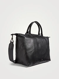 Le Pliage Leather Top Handle Bag