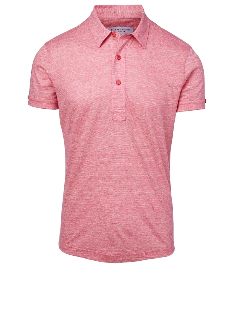Sebastian Linen Stripe Polo Shirt