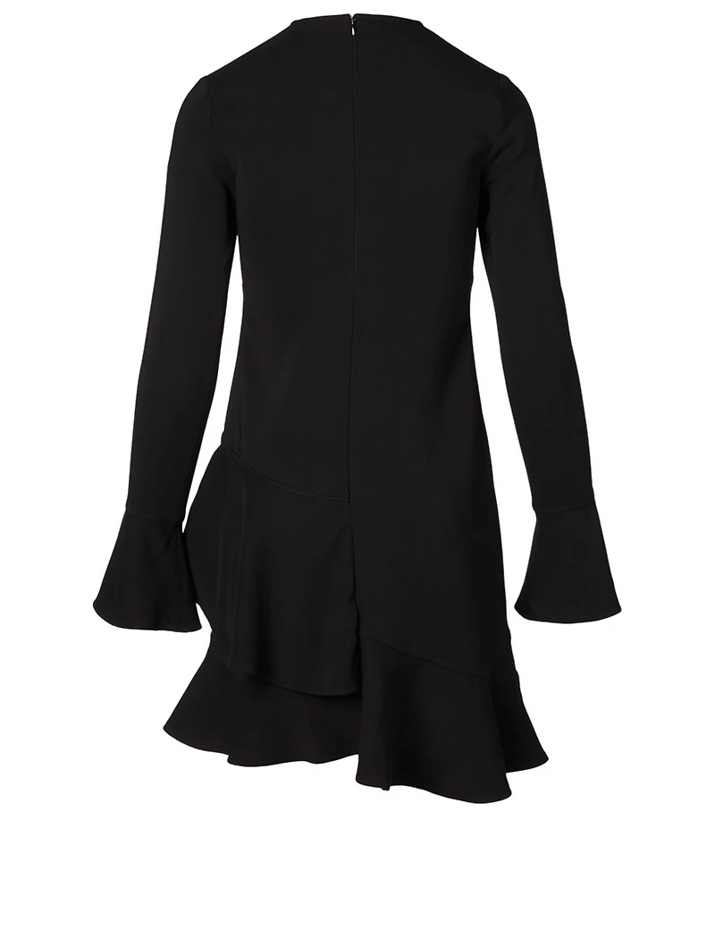 Long-Sleeve Ruffle Mini Dress