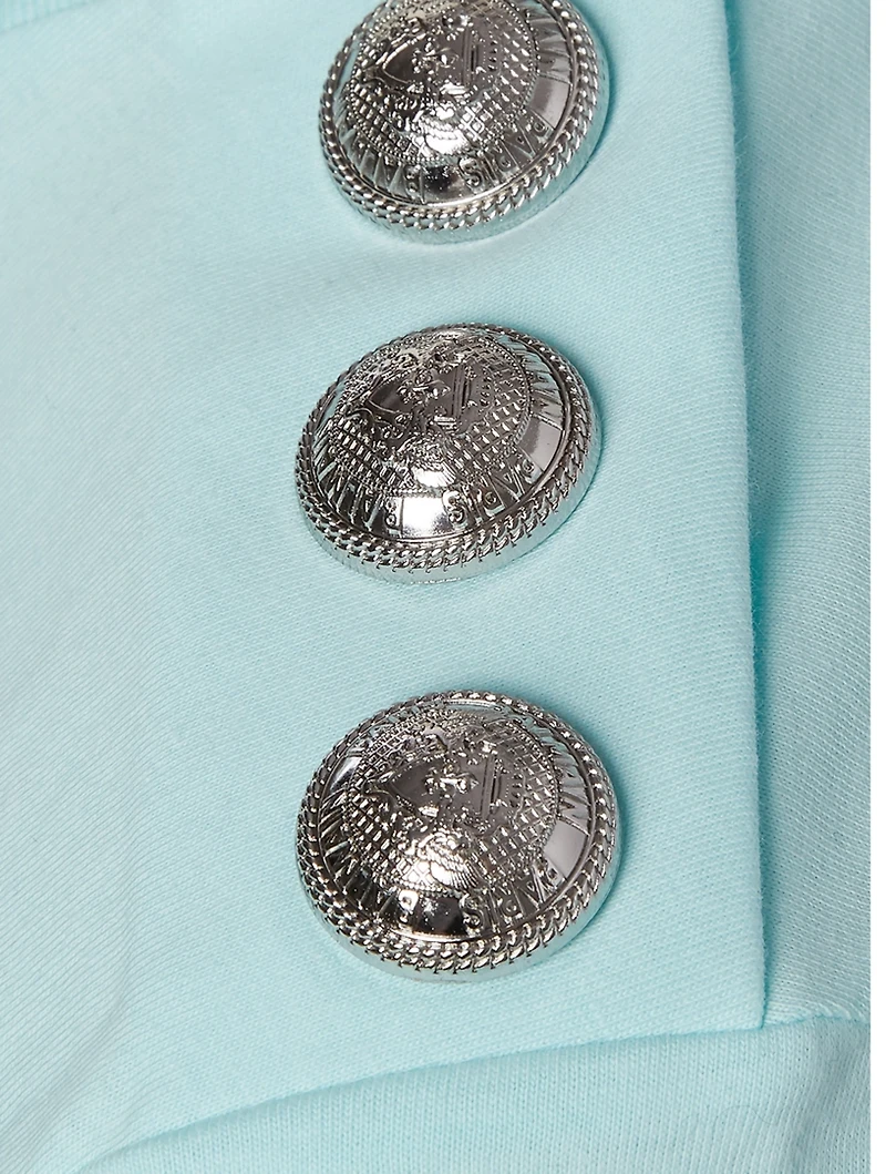 Cotton Logo T-Shirt With Buttons