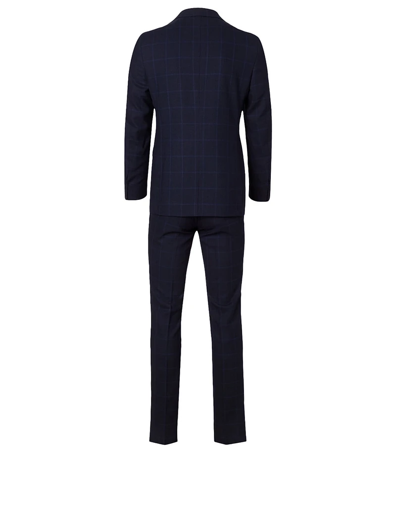 Wool And Cashmere Two-Piece Suit Windowpane