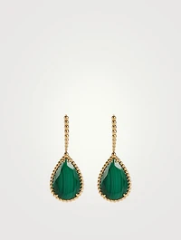 Serpent Bohème Gold Sleeper Earrings With Malachite