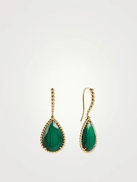 Serpent Bohème Gold Sleeper Earrings With Malachite