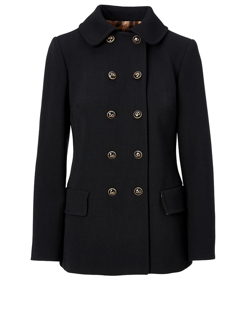 Wool-Blend Double-Breasted Coat