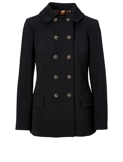 Wool-Blend Double-Breasted Coat