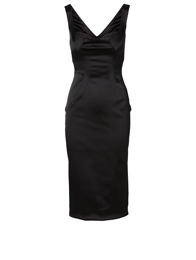 Satin Sleeveless Midi Dress