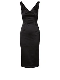Satin Sleeveless Midi Dress
