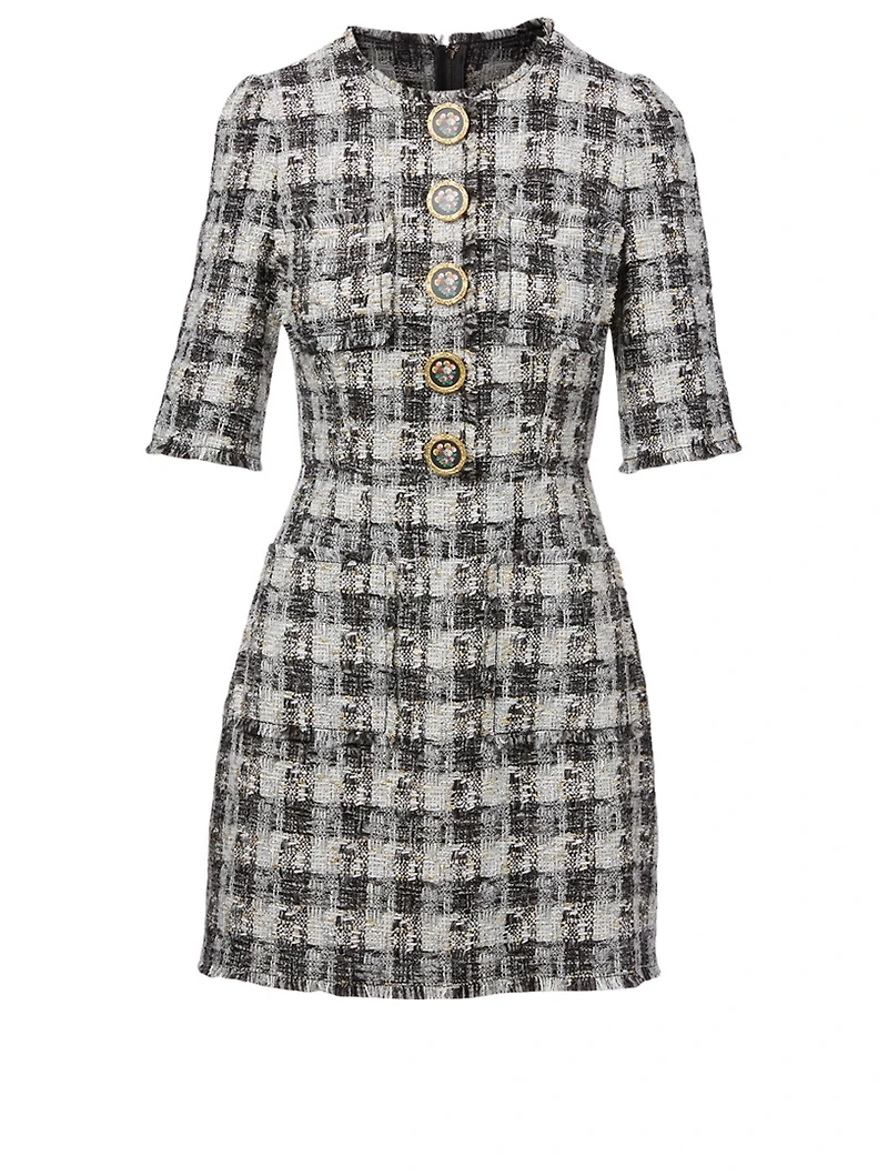 Tweed Dress Plaid Print
