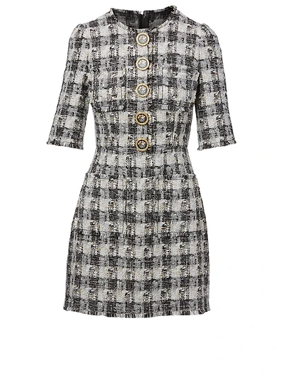 Tweed Dress Plaid Print