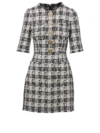 Tweed Dress Plaid Print