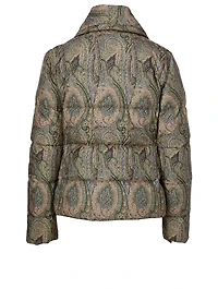 Down Puffer Coat Paisley Print