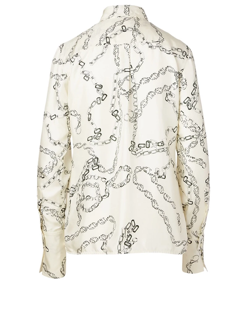 Silk Blouse Chain Print