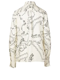 Silk Blouse Chain Print
