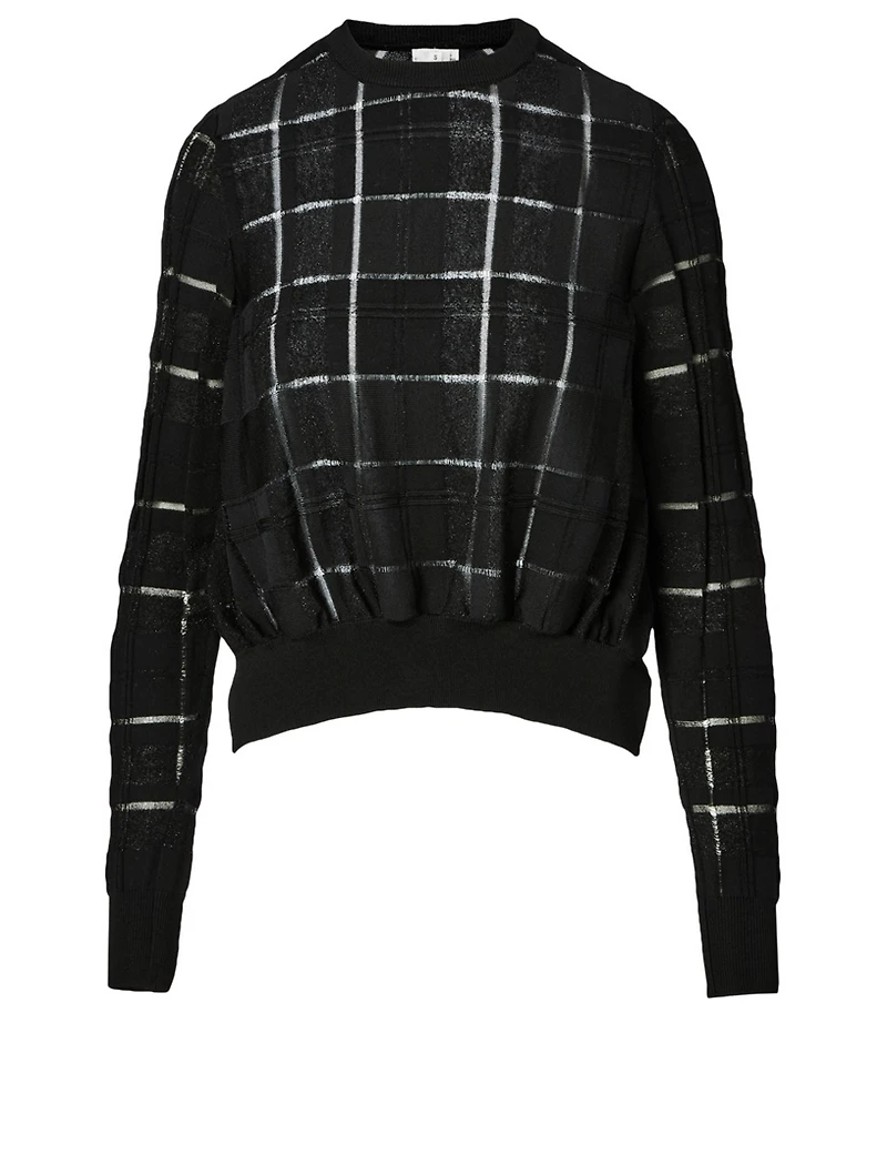 Open Back Sweater In Check